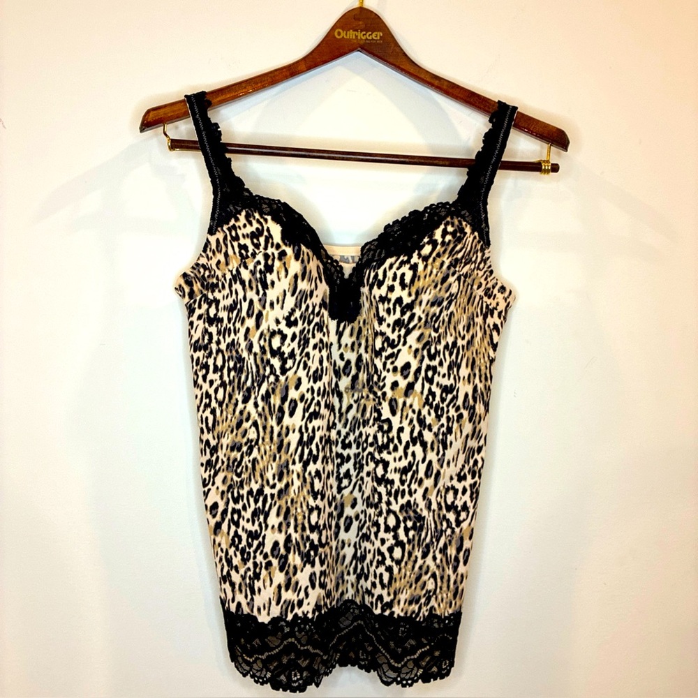 NWT 38B Soma Travelers Addison Camisole Bustier Leopard Padded Underwire